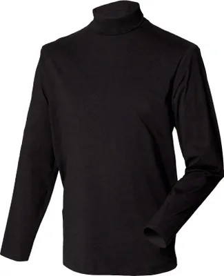 Image de Sweat-shirt à col roulé pour homme Henbury, manches longues, pourcentage élevé de coton RW615 (Xlarge) (Noir)