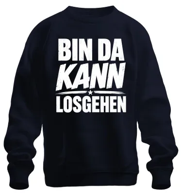 Obrázok produktu pre Môže sa začať zábava. Vtipný nápis, slogan. Sarkastická hláška. Mikina s potlačou, modrá, veľkosť M