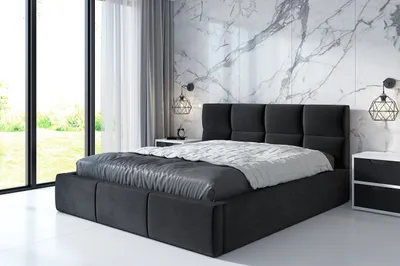 Produktbild von Polsterbett RADI 160x200 mit Matratze und Bettkasten. Farbe: Schwarz.