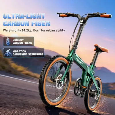 Produktbild von E-Bike / Elektrofahrrad - PT20 - Klappbar - Carbonrahmen - 36V 200–250W Bürstenloser Motor - Reichweite über 60 km - 2,5 h Schnellladung - Zweisitzer