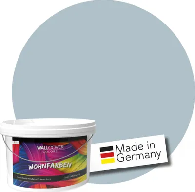 A bucket of paint with a colorful label and a "Made in Germany" sticker.