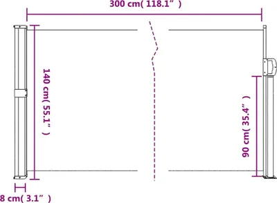 Produktbild von vidaXL Ausziehbare Seitenmarkise Anthrazit 140x300 cm