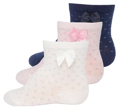 Produktbild von EWERS 3er-Pack Pünktchen mit Schleife, mehrfarbige Punkte-Socken für Mädchen und