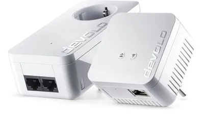 Produktbild von Devolo dLAN 550 WiFi Starter Kit, 500 Mbit/s, IEEE 1901, IEEE 802.11b, IEEE 802.11g, IEEE 802.11n, IEEE 802.1p, IEEE 802.3, IEEE 802.3az, IEEE..., Type E/F, Schnelles Ethernet, 10,100 Mbit/s, Wi-Fi 4 (802.11n)