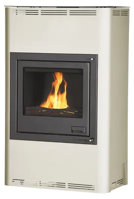 Image de HS FLAMINGO poêle-cheminée AQUAFLAM 25 avec échangeur de chaleur régulation automatique crème
