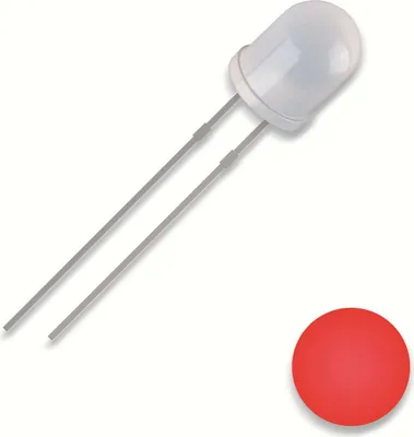 Productafbeelding van QUADRIOS LED, 3 mm, Kleur: Rood, Behuizing: Diffuus, 700 mcd, 625 nm, 2,54 mm