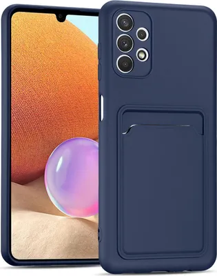 Produktbild von Conie Schutzhülle für Samsung Galaxy A13 4G mit Kartenfach Tasche Case Cover Bumper Silikon Hülle in Blau