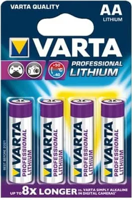Obrázek produktu pro VARTA - Lr06 professional Lithium 1 .5V 4 X AA - 6106301404