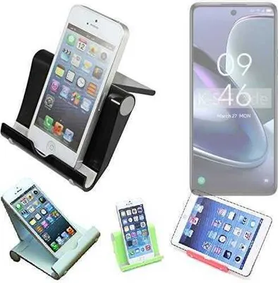 Produktbild von K-S-Trade Handy-Ständer kompatibel mit TCL 50 5G faltbarer Tischständer Smartphone Tablet Halterung Reise