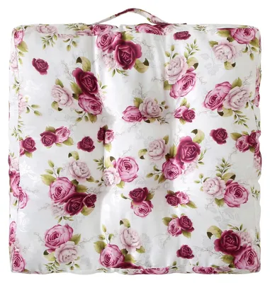 Image de Coussin de sol à motifs de roses, 40 x 40 cm