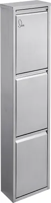 Produktbild von SVITA V3X15 Mülleimer 45 Liter 3x15L Standeimer Edelstahl Mülltrennung silber Papierkorb Wand-Halterung Aufbewahrung