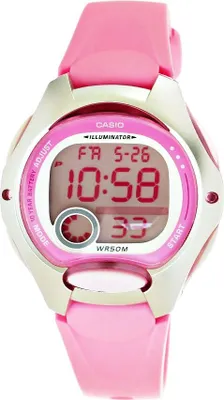Produktbild von Casio LW-200-4BVEF, Armbanduhr, Weiblich, Harz, Silber, Harz, Pink