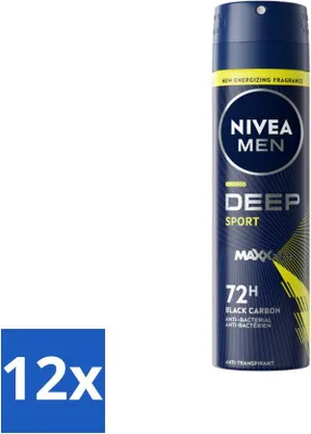 Produktbild von NIVEA MEN - Deodorant Spray - Deep Sport - 150 ml - Vorteilspack - 12 Stücke