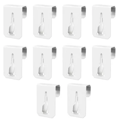 10 Fensterhaken zum Aufhängen, Clip-Haken, weiß, 3,4 x 3 cm