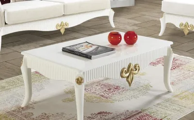 Image de Casa Padrino Table basse baroque blanche / or 105 x 74 x H. 50 cm - Table de salon de style baroque - Meubles de salon baroques