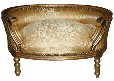 Produktbild von Casa Padrino Barock Hunde & Katzen Sofa Gold Muster / Gold - Hundesessel Sitz Hundebett Katzenbett Hund Katze Möbel