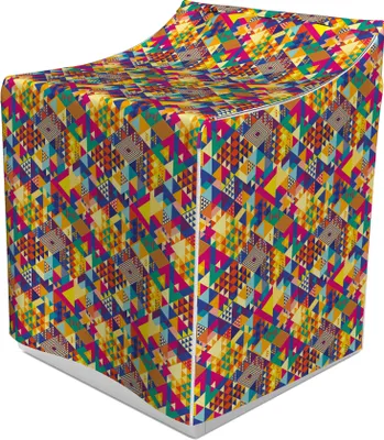 Produktbild von ABAKUHAUS Bunt Waschmaschienen und Trockner Bezug, modernes Triangles, Dekorativer Bezug aus Stoff, 70x75x100 cm, Mehrfarbig