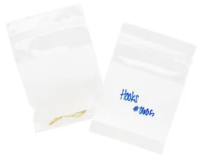 Produktbild von Druckverschlussbeutel mit Schriftfeld 7.5x10cm Transparent PP 50 Mikron (100 Stück)