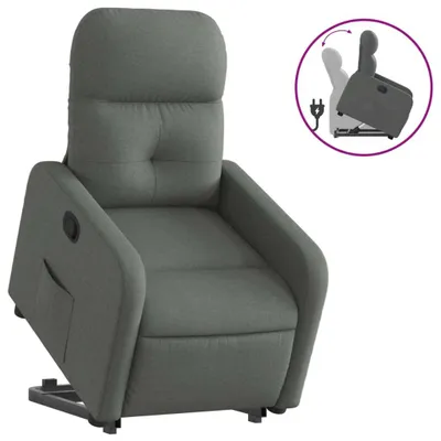 Produktbild von vidaXL Relaxsessel mit Aufstehhilfe Dunkelgrau Stoff