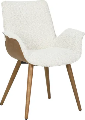Image de MASSIVMOEBEL24 | Chaise rembourrée en bois de hêtre 67x64x87 beige / marron ELLA #200