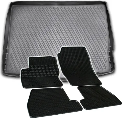 Produktbild von Gummi Kofferraumwanne + Fußmatten Set für Ford Focus MK3, Bj. 4/2011-2015