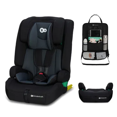 Produktbild von Kinderkraft SAFETY FIX 2 i-Size Autokindersitz, 76-150 cm, R129, ISOFIX, TOP TETHER, H-GUARD, SPS, Schwarz, mit Auto-Organizer