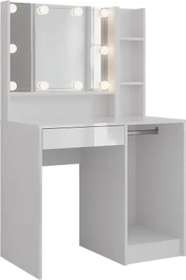 Produktbild von Schminktisch Vicco Sherry Weiß/Weiß Hochglanz 89.8 cm 4 Teile, Model 57693