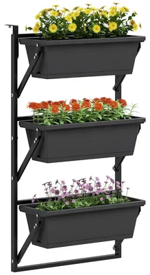 Produktbild von Outsunny 3er Set Blumentopf Pflanzkübel mit Löcher, 56x42 cm Pflanztöpfe