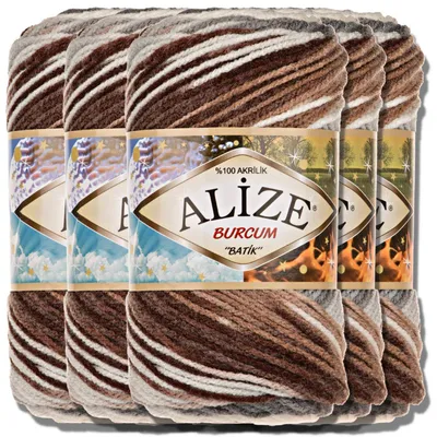 Produktbild von Alize 5x 100g Burcum Batik Wolle mit Farbverlauf, Häkeln, Stricken (5742)