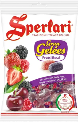 Produktbild von 6x Sperlari Caramelle Gran Gelées Frutti Rossi Rote Fruchtbonbons 200g