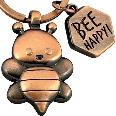 Produktbild von Glücksbringer Schlüsselanhänger mit Hummel, Metall, für Gärtner
