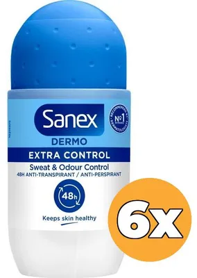 Productafbeelding van 6x Sanex Deo Roll-on – Dermo Extra Control 50 ml