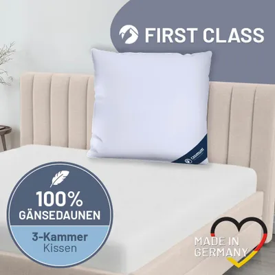 Produktbild von Daunenkissen, 3-Kammer Kopfkissen 80x80 cm, Kissen 60% Gänsedaunen / 40% Gänsedaunen (Außen), DOWNPASS, CASIMUM