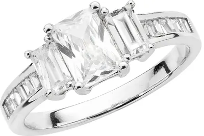 Produktbild von Wunderschöner 925 Sterling Silber Trilogie Damen - Ring mit Zirkonia, 60 (19.1); TRS22412RSS