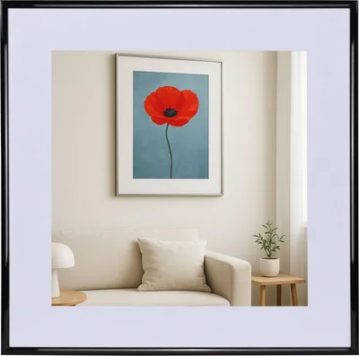 Produktbild von New Lifestyle Kunststoff Bilderrahmen mit Passepartout & Klarglas Collage Wanddeko Poster - Farbe: Schwarz | Format: 40x40