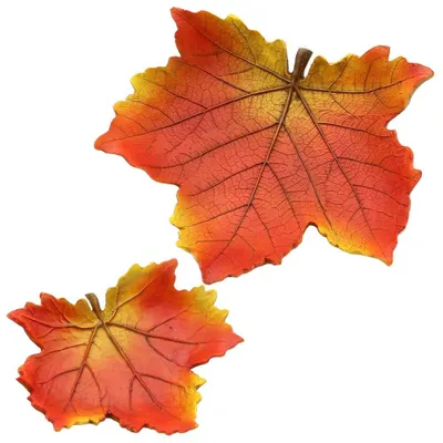 Dekoschalen-Set Blattform 2er-Pack 25x13x7 & 17x18,5x4,5 cm