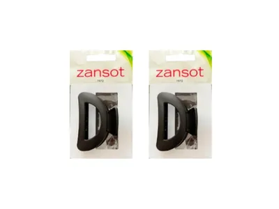 Immagine prodotto di Zansot Sponka per capelli, grande, 8 cm, nera lucida, confezione da 2 pezzi
