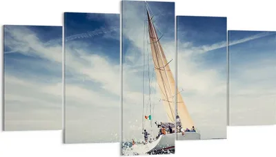 Produktbild von Bild auf Leinwand - Leinwandbild - Segeln Yacht Reise - 160x85cm - Wand Bild - Wanddeko - Leinwanddruck - Bilder - Kunstdruck - Wanddekoration - Leinwand bilder - Wandkunst - EA160x85-2797
