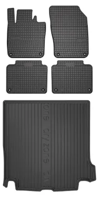 Productafbeelding van Rubberen automatten + kofferbakmat voor Volvo V90 II 2016-2025 (stationwagen) – 5-delig, zwart, op maat – Wielganizator SolidPRO