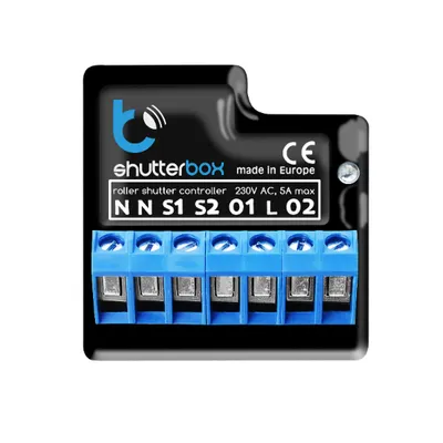 Produktbild von blebox shutterBox, Jalousiesteuerung, Schwarz, Polyurethan, 2400 MHz, IP20, Apple iPhone, Apple iPad, iPad Mini