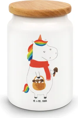 Produktbild von Mr. & Mrs. Panda behälter Einhorn Pilz - Weiß - Geschenk, Einhörner, Kaffeedose, Pilze, zuckerdose, Teedose, Unicorn, Vorratsbehälter, Keksdose, Motivation, Liebeskummer