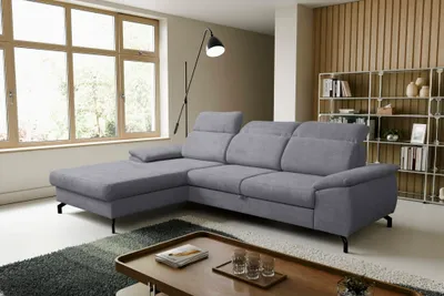 Produktbild von VENASI MALIBU Links Ecksofa mit Schlaffunktion und Bettkasten Schlafsofa Sofa L Form DUNKELGRAU