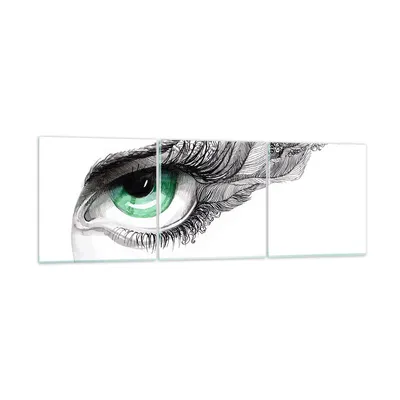 Produktbild von Bilder auf glas - Auge Feder Skizze Menschen - 150x50cm - Glasbilder - Wandbilder - Kunstdruck - zum Aufhängen bereit - Wanddekoration aus Glas - Glas Bilder - Wandbild auf Glas - GCA150x50-3001