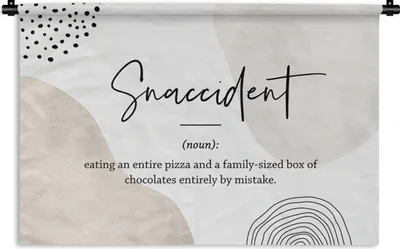Produktbild von MuchoWow® Wandteppich Wandbehang Sprichwörter - Snaccident - Zitate - Wörterbuch - Snaccident Definition 120x80 cm Tapisserie Dekoration Wandtuch - Wanddekorationen - Wandtücher