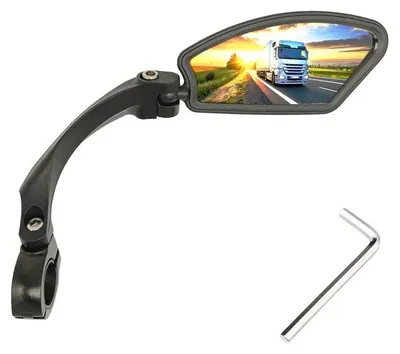 Produktbild von Rechter Fahrradspiegel – Hochwertiger Glasspiegel – E-Bike-Spiegel – Inklusive Innensechskantschlüssel – 360° verstellbares Sichtfeld – Lenkerspiegel
