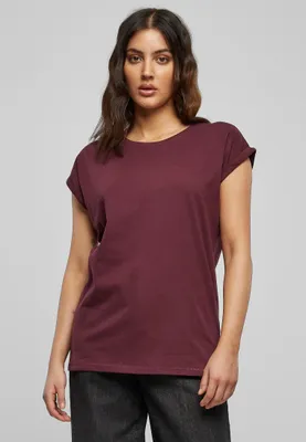Zdjęcie produktu dla Koszulka damska Urban Classics Ladies Extended Shoulder Tee redwine - XL