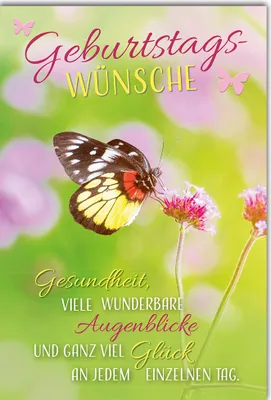 Produktbild von Geburtstag - Glückwunschkarte im Format 11,5 x 17 cm - Schmetterling,