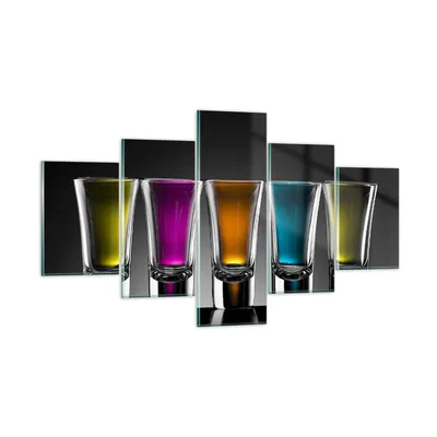 Produktbild von Bilder auf glas - Gläser Alkohol trinken Saft - 125x70cm - Glasbilder - Wandbilder - Kunstdruck - zum Aufhängen bereit - Wanddekoration aus Glas - Glas Bilder - Wandbild auf Glas - GEA125x70-2194