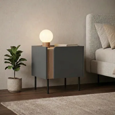 Productafbeelding van Skye Decor, nachtkastje van hoge kwaliteit (artikelnummer) - Sepet eikenhout, 100% melamine, 45,5 cm