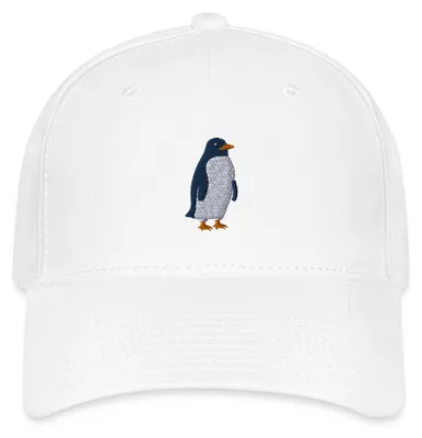 Produktbild von Spreadshirt Kleiner Pinguin Stickerei Flexfit Cap, S/M (Caps), Weiß